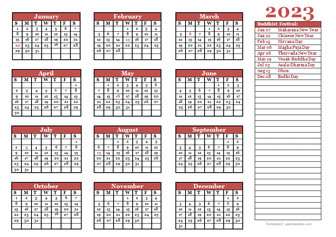 buddhist calendar template