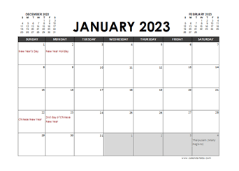 2023 Calendar Planner Singapore Excel