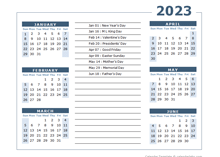 2023 Calendar Template 6 Months Per Page