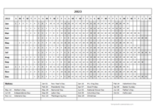 2023 Calendar Template Year At A Glance