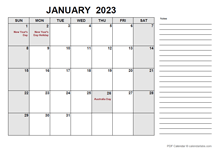 printable 2023 australia calendar templates with holidays calendarlabs