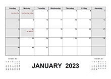 2023 Calendar With Holidays PDF