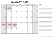 2023 Calendar with Hong Kong Holidays PDF