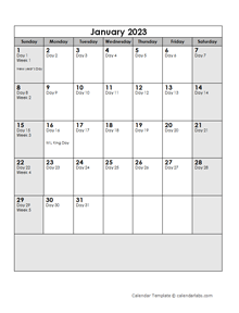 2023 Calendar With Julian Dates