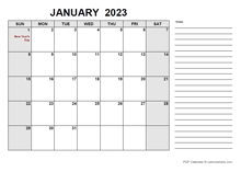 2023 Calendar with South Africa Holidays PDF