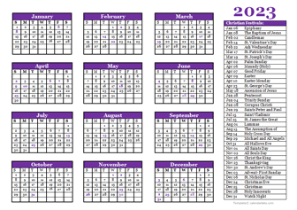 2023 Christian Calendar – Christian Religious Festival Calendar 2023