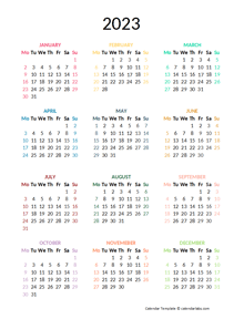 2023 Colorful Yearly Excel Calendar