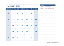 2023 Editable Monthly Word Calendar Template