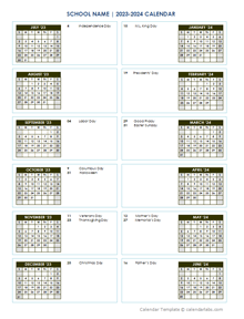 2023 Editable Yearly Calendar Jul-Jun