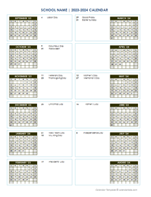 2023 Editable Yearly Calendar Sep-Aug
