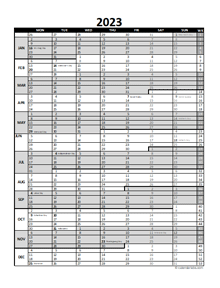 Free 2023 Excel Calendar For Project Planning
