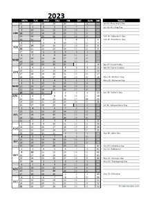 Free 2023 Excel Calendar For Project Management