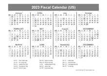 2023 USA Fiscal Quarter Calendar