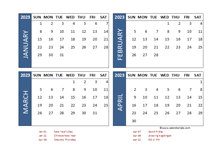 2023 Four Month Calendar with Philippines Holidays