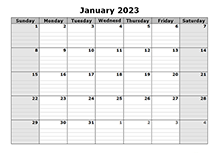 2023 Free Blank Calendar