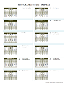 Calendar 2024 Printable One Page, 2023-2024 Monthly School, Academic, Blank  Calendar