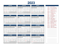 2023 Hong Kong Annual Calendar with Holidays