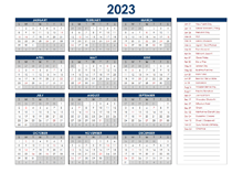 2023 India Annual Calendar with Holidays