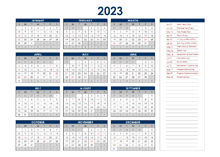 2023 Indonesia Annual Calendar with Holidays