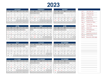 2023 Ireland Annual Calendar with Holidays