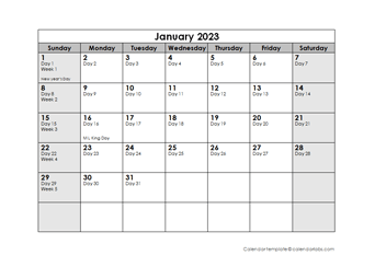 Free Printable 2023 Julian Calendar Templates - CalendarLabs