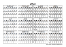 2023 Landscape Printable Calendar
