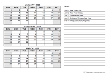 2023 Malaysia Quarterly Calendar with Holidays