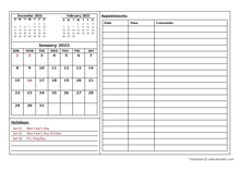 2023 Monthly Appointment Calendar Template