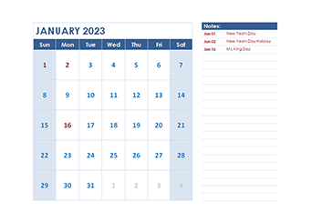 2023 Monthly OpenOffice Calendar Landscape