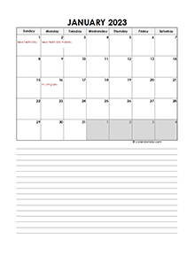 2023 Monthly Excel Template Calendar