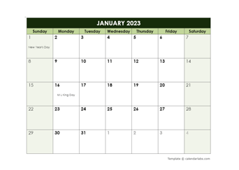 2023 Google Docs Calendar Templates - CalendarLabs