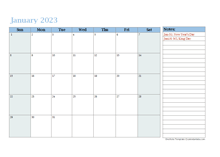 2023 Monthly OneNote Calendar