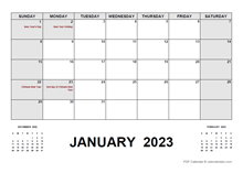 2023 Monthly Planner with Malaysia Holidays