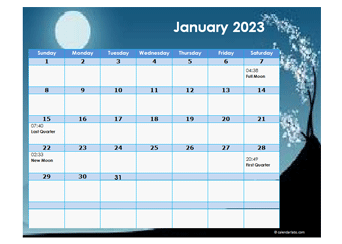 2023 Moon Calendar Universal Time