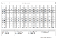 2023 One Page School Calendar Jul