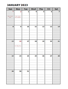 2023 Pages Calendar with Holidays