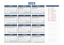 2023 Pakistan Annual Calendar with Holidays