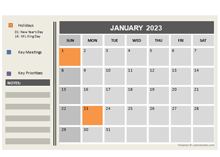 2023 Powerpoint Calendar With Holidays