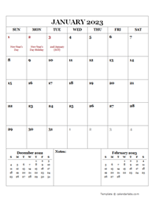 2023 Printable Calendar with UK Holidays