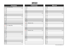 2023 Printable Apple Numbers Holiday Calendar