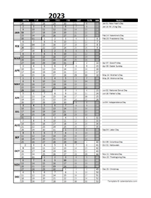 2023 Business Project Planning Calendar With Week Number