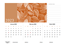 2023 quarterly calendar template