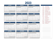 2023 Singapore Annual Calendar with Holidays