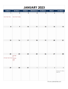 2023 Singapore Calendar Spreadsheet Template