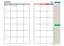 2023 Two Page Monthly Spreadsheet Calendar