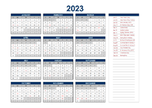 2023 UK Annual Calendar with Holidays