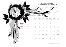 2023 Word Calendar Design Template