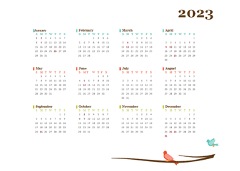 2023 Yearly Australia Calendar Design Template