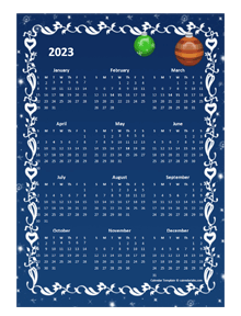 2023 Yearly Calendar Design Template