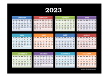 2023 Yearly Calendar For Powerpoint